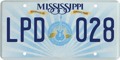 MS license plate LPD028