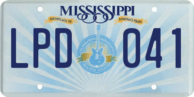 MS license plate LPD041