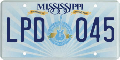 MS license plate LPD045