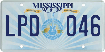 MS license plate LPD046