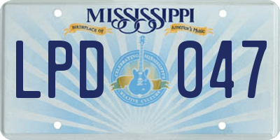 MS license plate LPD047