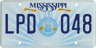 MS license plate LPD048