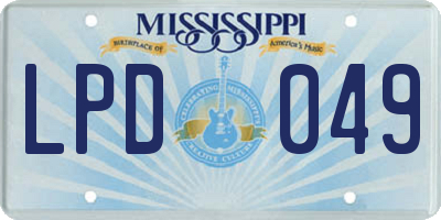 MS license plate LPD049