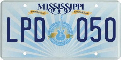 MS license plate LPD050