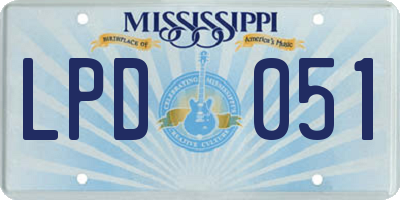 MS license plate LPD051
