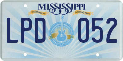 MS license plate LPD052