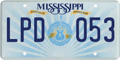 MS license plate LPD053