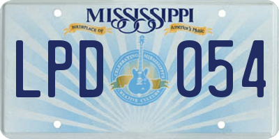 MS license plate LPD054