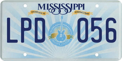 MS license plate LPD056