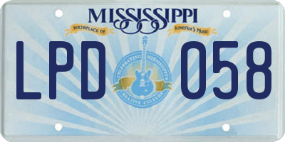 MS license plate LPD058
