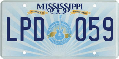 MS license plate LPD059