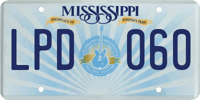 MS license plate LPD060
