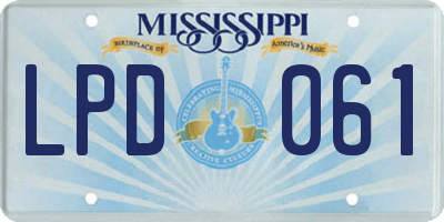 MS license plate LPD061
