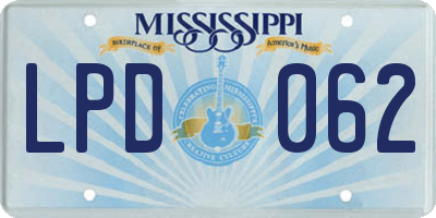 MS license plate LPD062