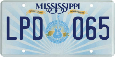 MS license plate LPD065