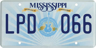 MS license plate LPD066