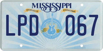 MS license plate LPD067