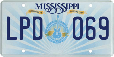 MS license plate LPD069