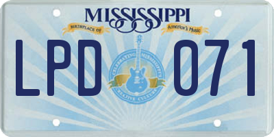MS license plate LPD071
