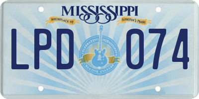 MS license plate LPD074