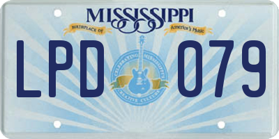 MS license plate LPD079