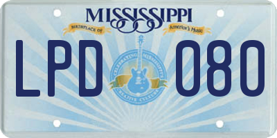 MS license plate LPD080