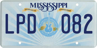 MS license plate LPD082