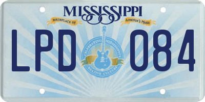 MS license plate LPD084