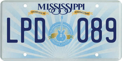 MS license plate LPD089