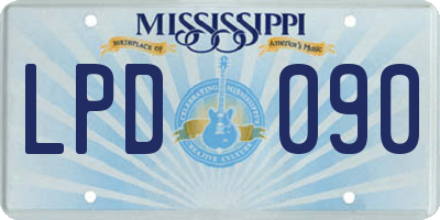 MS license plate LPD090