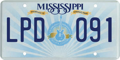 MS license plate LPD091