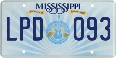 MS license plate LPD093