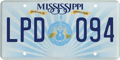 MS license plate LPD094