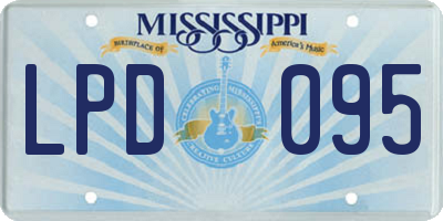 MS license plate LPD095