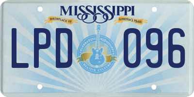 MS license plate LPD096