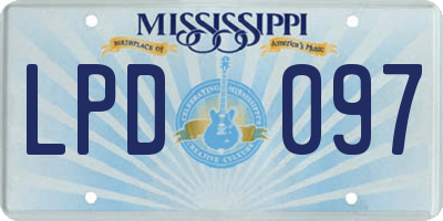 MS license plate LPD097