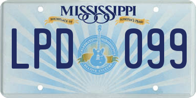 MS license plate LPD099