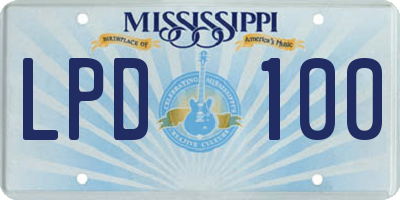 MS license plate LPD100