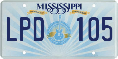 MS license plate LPD105