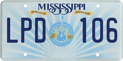 MS license plate LPD106