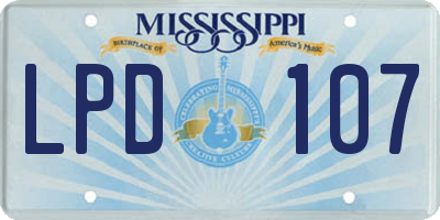 MS license plate LPD107