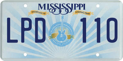 MS license plate LPD110