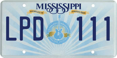 MS license plate LPD111