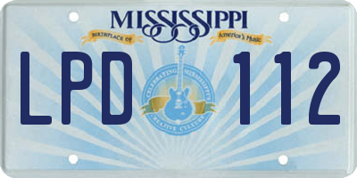 MS license plate LPD112