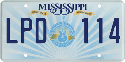 MS license plate LPD114