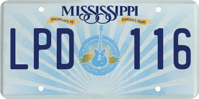 MS license plate LPD116