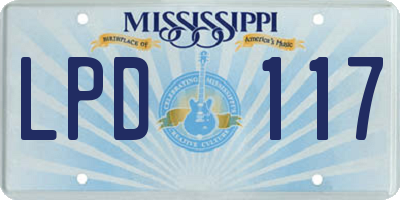 MS license plate LPD117