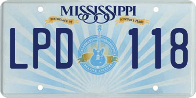 MS license plate LPD118