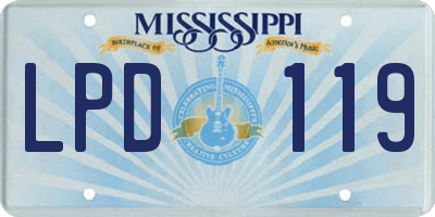 MS license plate LPD119