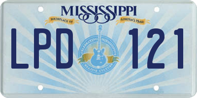 MS license plate LPD121